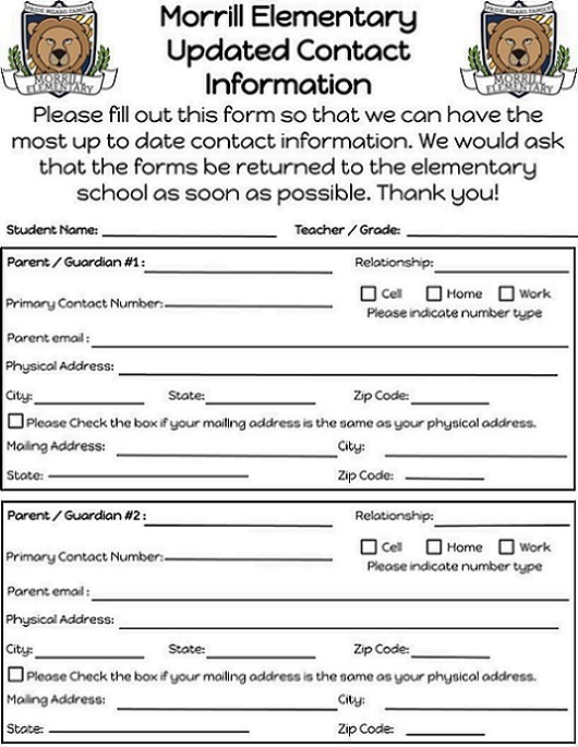 Contact Info Form 2022