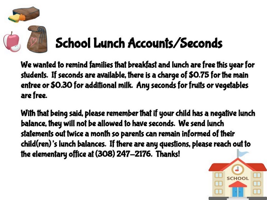 School Lunch Accounts/Seconds 2022