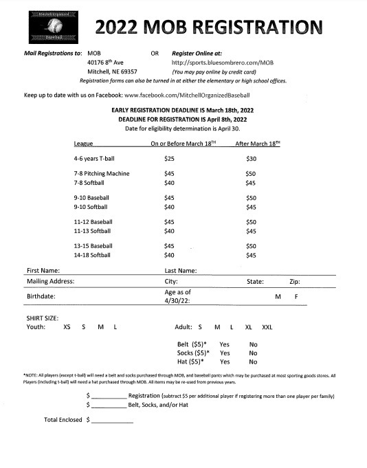 2022 MOB Registration Form # 1 and 2