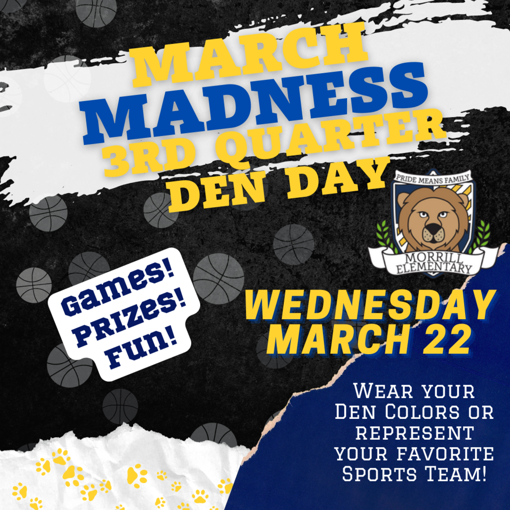 Tomorrow is the 3rd Quarter Den Day! Wear your Den Colors or represent your favorite Sports Team! 